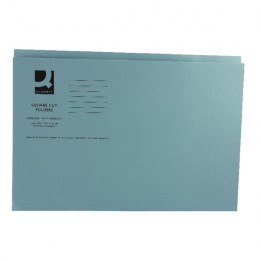 Q-Connect Square Cut Folder Mediumweight Foolscap Blue [Pack of 100]