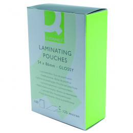 Q-Connect Laminating Pouches 54x86mm 125mic [Pack of 100]
