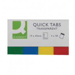 Q-Connect Quick Tabs Transparent [Pack of 4x40]
