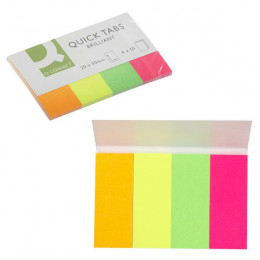 Q-Connect Quick Tabs Neon [Pack of 4x40]