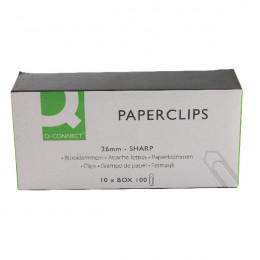 Q-Connect PaperClip 26mm No Tear [Pack of 10x100]
