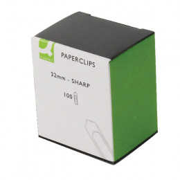 Q-Connect Paperclips 32mm No Tear [Pack of 10x100]