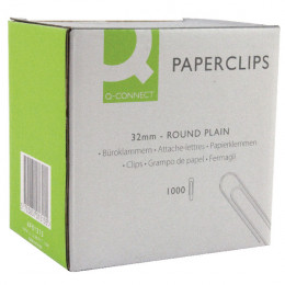 Q-Connect Paperclips 32mm Plain [Pack of 1000]