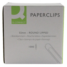 Q-Connect Paperclips 32mm Lipped [Pack of 1000]