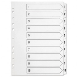 Q-Connect 1-10 Polypropylene Indexes in White