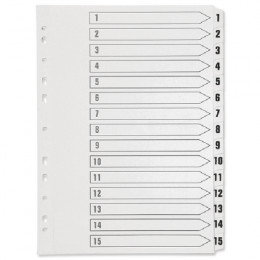 Q-Connect 1-15 Polypropylene Indexes in White