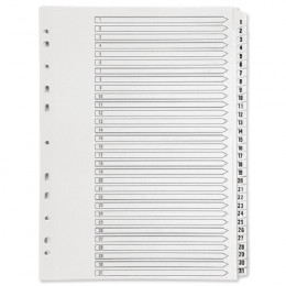 Q-Connect 1-31 Polypropylene Indexes in White