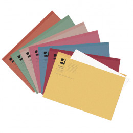 Q-Connect Square Cut Folder Lightweight Foolscap Assorted [Pack of 100]
