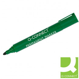 Q-Connect Permanent Marker Green Bullet [Pack of 10]