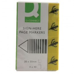 Q-Connect Sign Here Page Marker Assorted [Pack 4x40 Sheets]