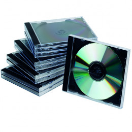 Q-Connect CD Jewel Case Black and Clear [Pack of 10]