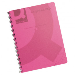 Q-Connect Polypropylene Spiral Book Pink [Pack of 5]