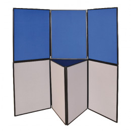 Q-Connect Display Board 3 Panel Blue and Grey