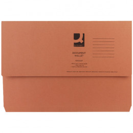 Q-Connect Document Wallet Foolscap Orange [Pack of 50]