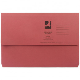 Q-Connect Document Wallet Foolscap Red [Pack of 50]