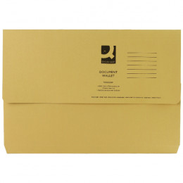 Q-Connect Document Wallet Foolscap Yellow [Pack of 50]