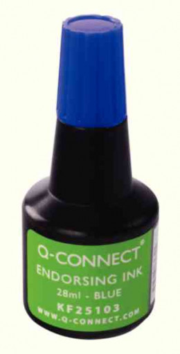 Q-Connect Endorsing Ink 28ml Blue [Pack of 10]