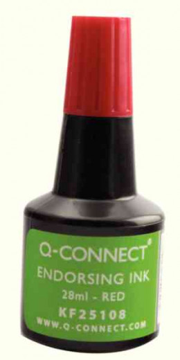 Q-Connect Endorsing Ink 28ml Red [Pack of 10]