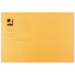 Q-Connect Square Cut Folder Lightweight Foolscap Orange [Pack of 100]