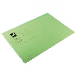 Q-Connect Square Cut Folder Lightweight Foolscap Green [Pack of 100]