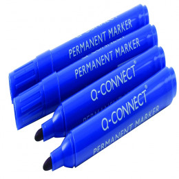 Q-Connect Permanent Marker Bullet Blue [Pack of 10]