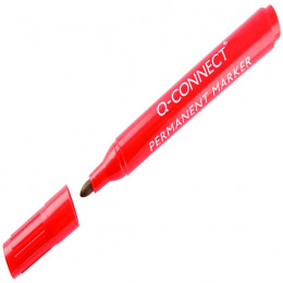 Q-Connect Permanent Marker Bullet Red [Pack of 10]