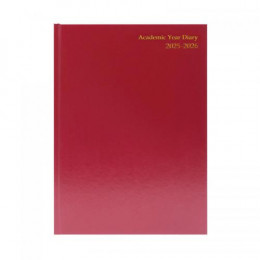 Condiary A4 Academic Diary Week to View 2025-2026 Burgundy
