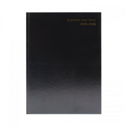 Condiary A5 Academic Diary Week to View 2025-2026 Black