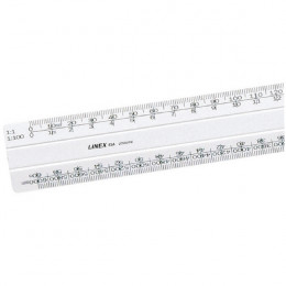 Linex Scale Rule Flat 1:20:25:50:100:200:250:500 30cm