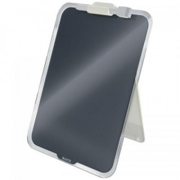 Leitz Cosy Glass Drywipe Desktop Easel Whiteboard Velvet Grey