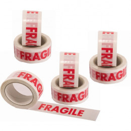 Ambassador Vinyl Tape Fragile Red on White [Pack of 6]