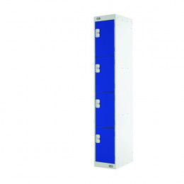 Four Compartment Locker Blue Door 300mm Deep