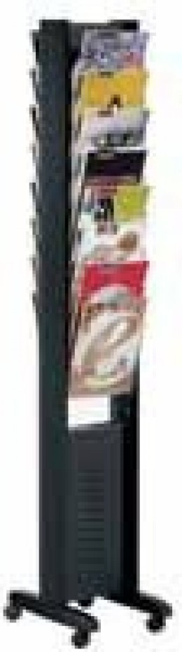 Fast Paper Double-Sided 16-Compartment Literature Display Black