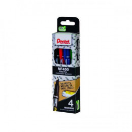 Pentel Permanent Marker Fine Assorted [Pack of 4]
