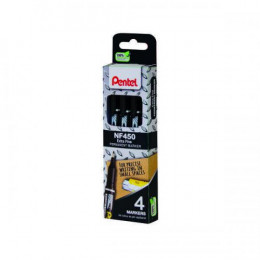 Pentel Permanent Marker Fine Black [Pack of 4]
