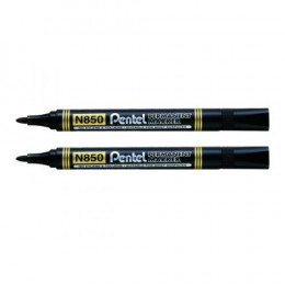 Pentel N850 Permanent Bullet Marker Black [Pack of 12]