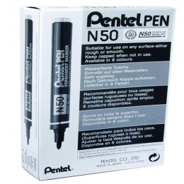 Pentel Marker Bullet Tip Black N50-A [Pack of 12]