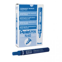 Pentel Marker Chisel Tip Blue N60-C [Pack of 12]