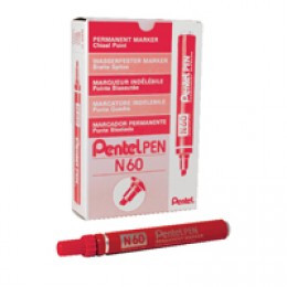 Pentel Marker Chisel Tip Red N60-B [Pack of 12]