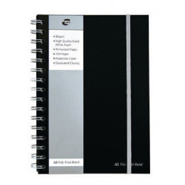 Pukka Pad Wirebound Poly Jotta Book A5 Black [Pack of 3]