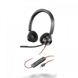 HP Poly Blackwire 3320 USB MS Binaural Headset with USB A-C Adaptor