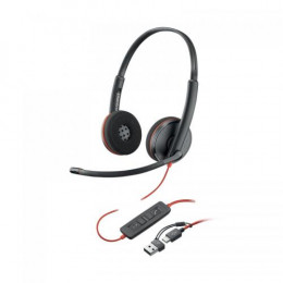 HP Poly Blackwire C3220 USB-C Stereo Headset with USB Adaptor