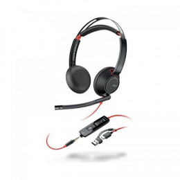 HP Poly Blackwire C5220 Stereo Headset with 3.5mm jack and USB Adaptor