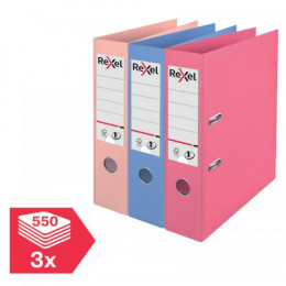 Rexel Lever Arch File Solea Polypropylene number 1 75mm A4 Assorted [Pack of 3]