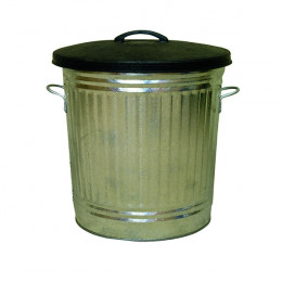Galvanised Metallic Bin with Lid