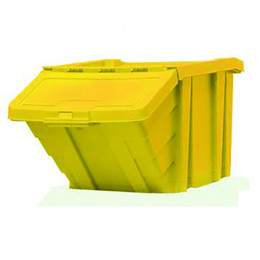 Heavy Duty Storage Bin with Lid Yellow