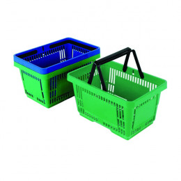 Plastic Shopping Basket Green [Pack of 12]