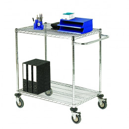 Mobile Wire Trolley 2-Tier 914x457mm Chrome