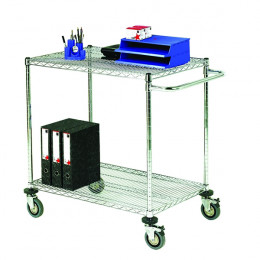 Mobile Wire Trolley 2-Tier 1219x610mm Chrome