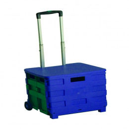 Lightweight Container Trolley with Lid Blue and Green
